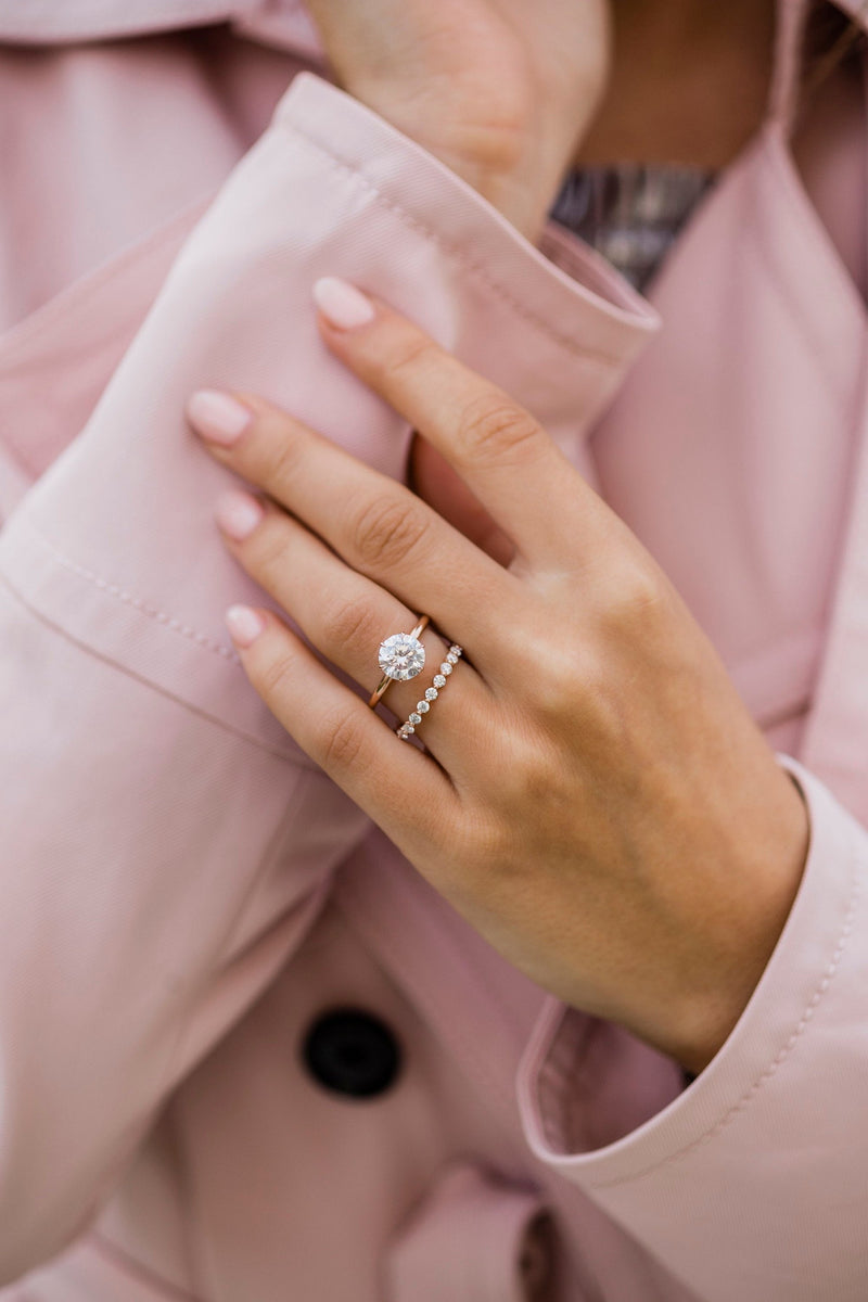 1.10 - 3.10 CT Round Cut Moissanite Solitaire Diamond Engagement Ring