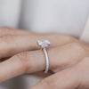2.30CT Ascher Moissanite Hidden Halo Triple Pave Setting Engagement Ring