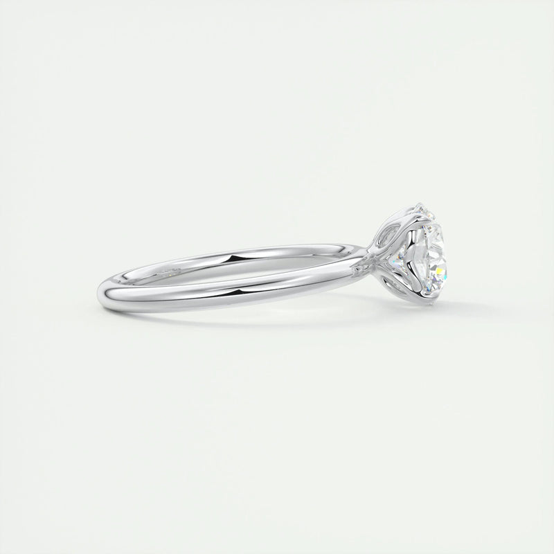 2.18 Ct Round Floral Solitaire Diamond Engagement Ring