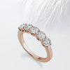 Round Cut Moissanite Five Stone Diamond Wedding Band for Her