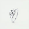 2.0 ct Asscher Three Stone Moissanite Diamond Engagement Ring