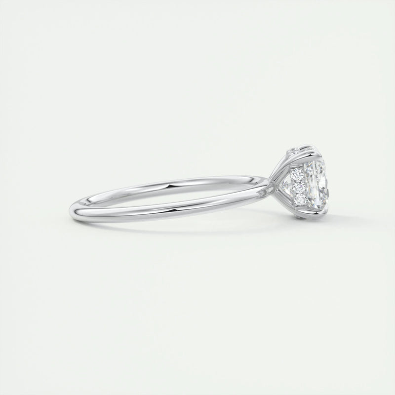2.0 Ct Cushion Solitaire With Hidden Halo Moissanite Diamond Engagement Ring