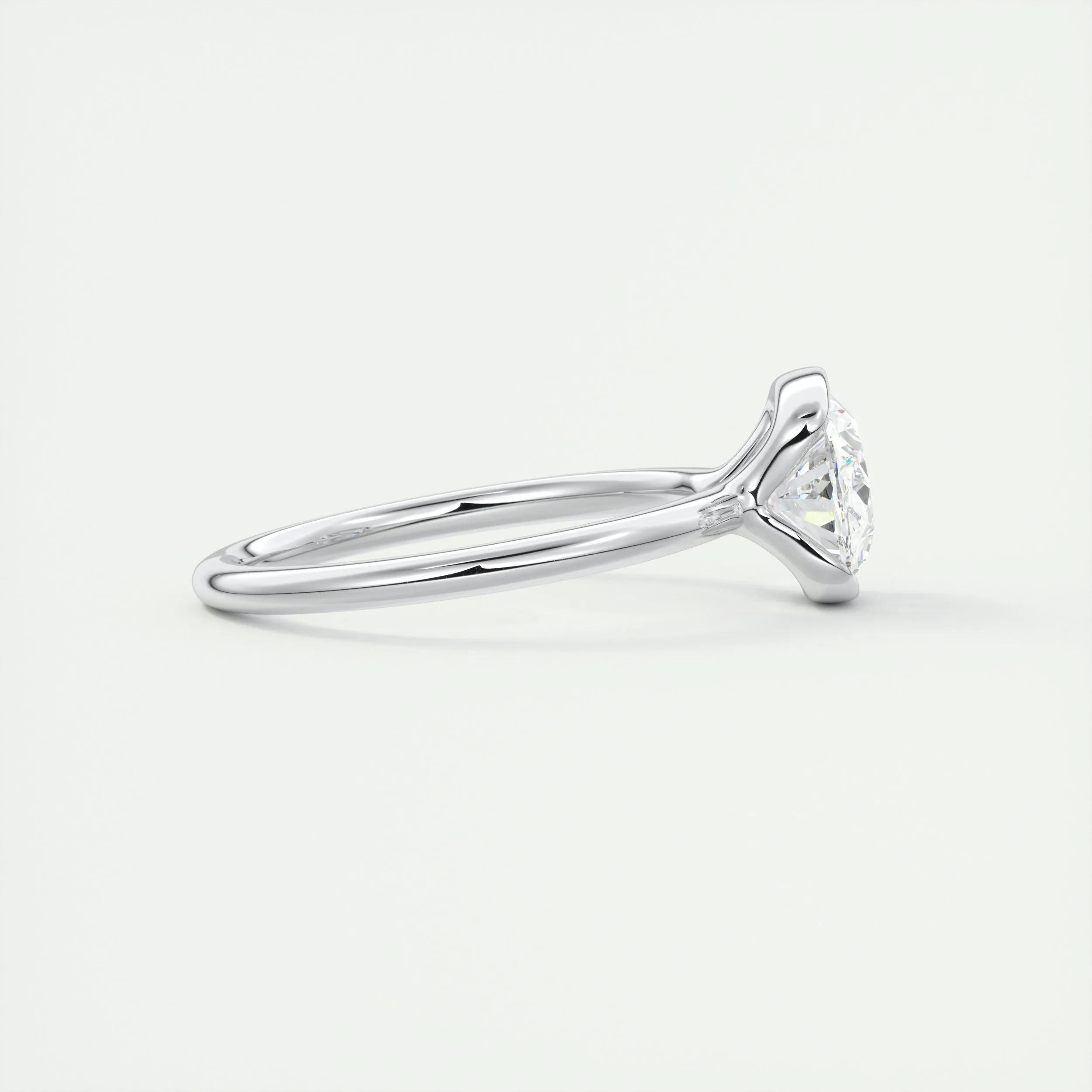 2.0 Ct Oval East West Half Bezel Solitaire Moissanite Diamond Engagement Ring