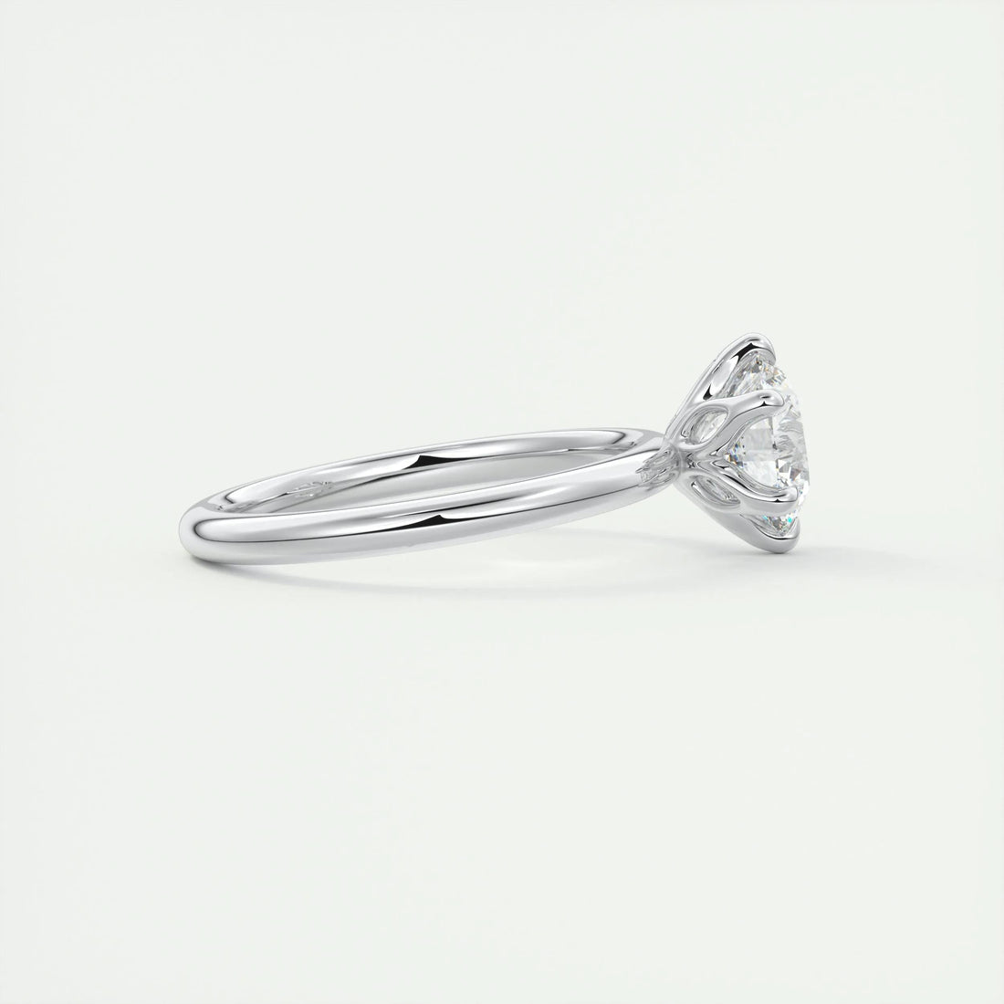 1.86 Ct Solitaire Round Floral Moissanite Diamond Engagement Ring