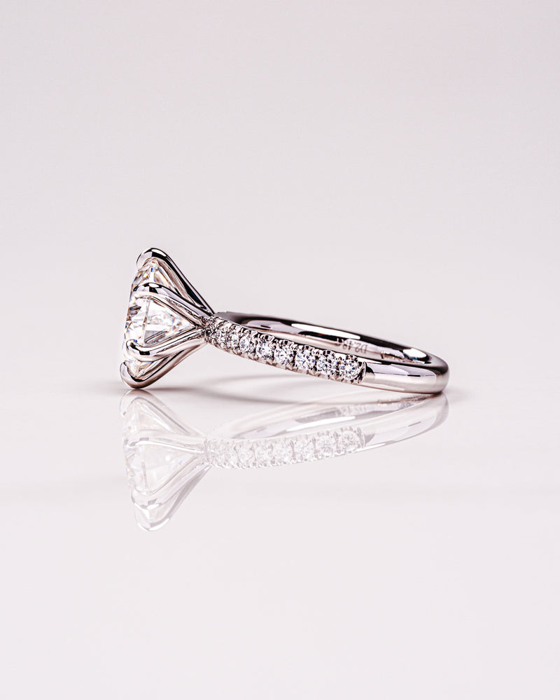 1.0 - 3.26 CT Round F/VS1 CVD Diamond Pave Setting Engagement Ring