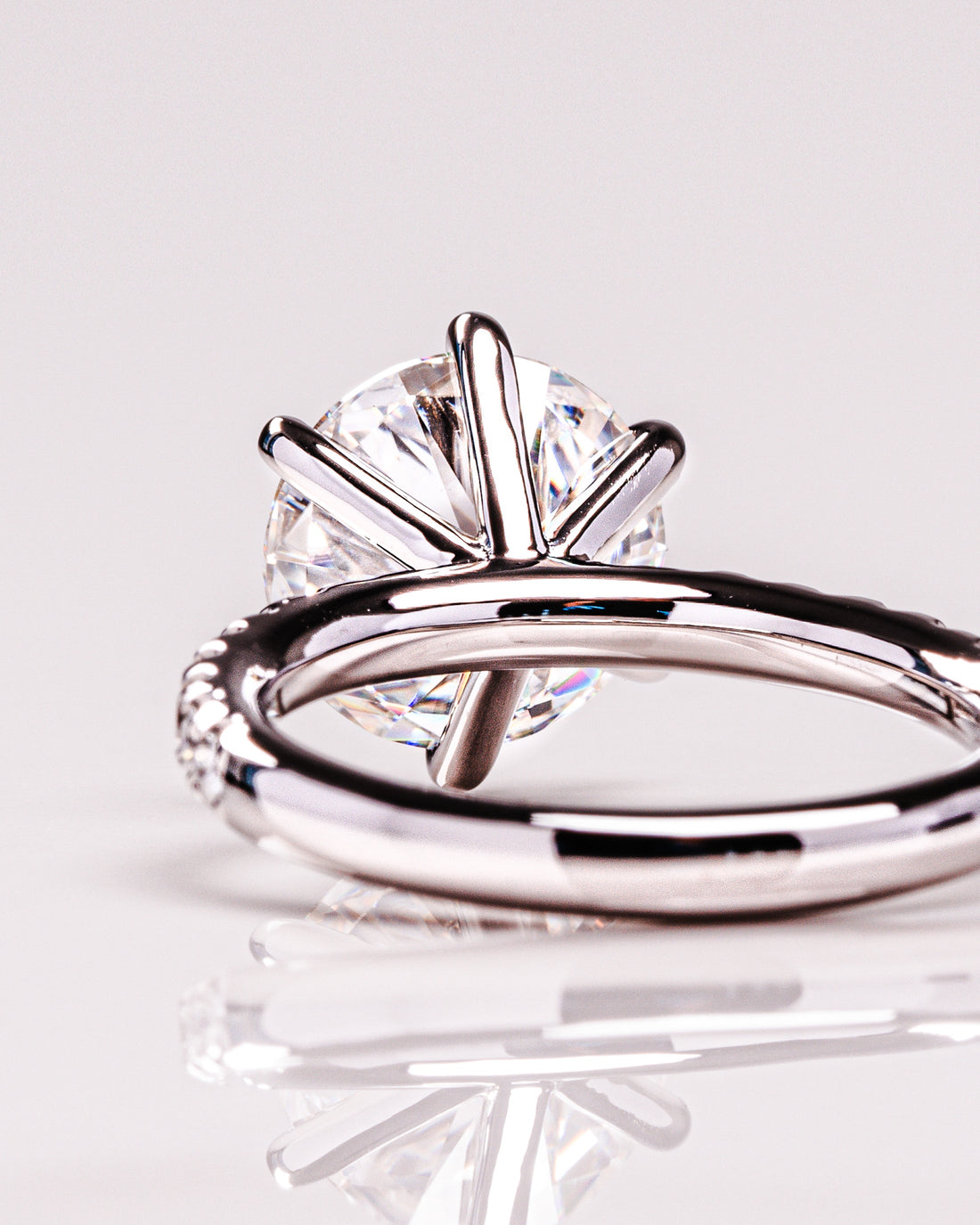 1.0 - 3.26 CT Round F/VS1 CVD Diamond Pave Setting Engagement Ring