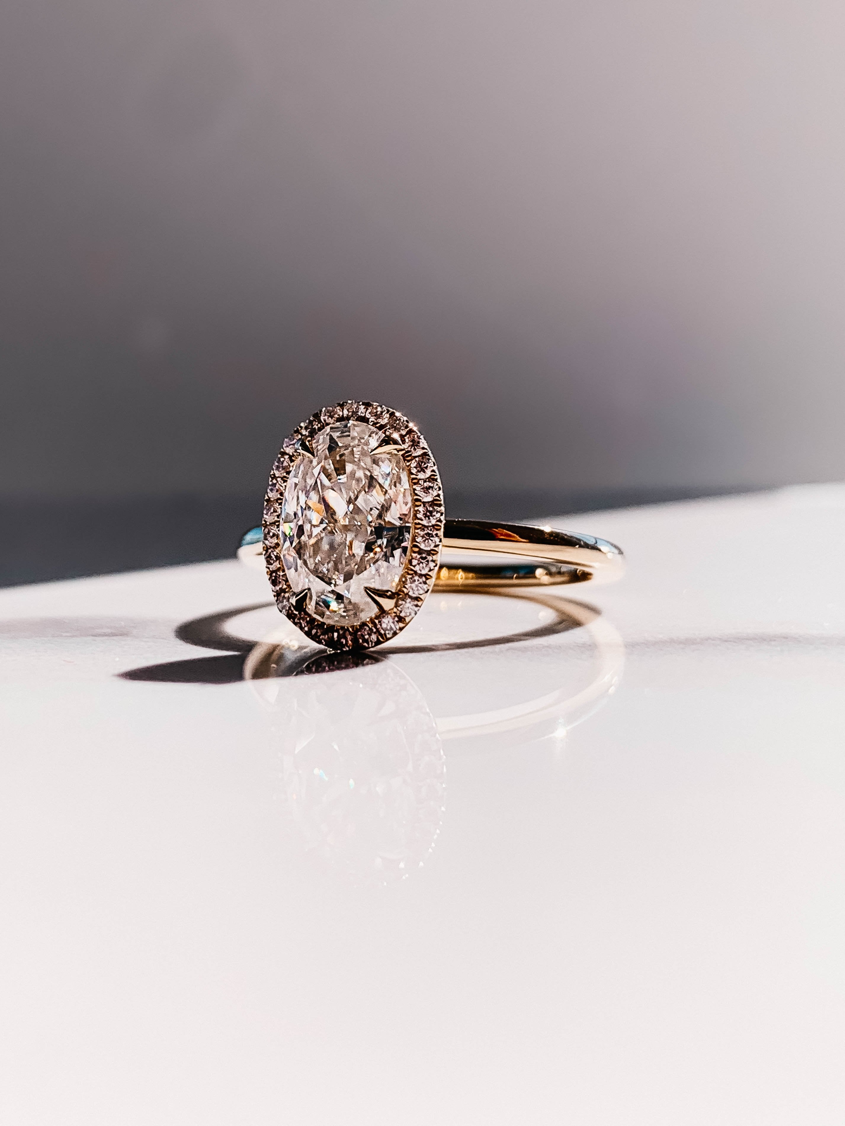 2.0CT Oval Cut Moissanite Halo Engagement Ring