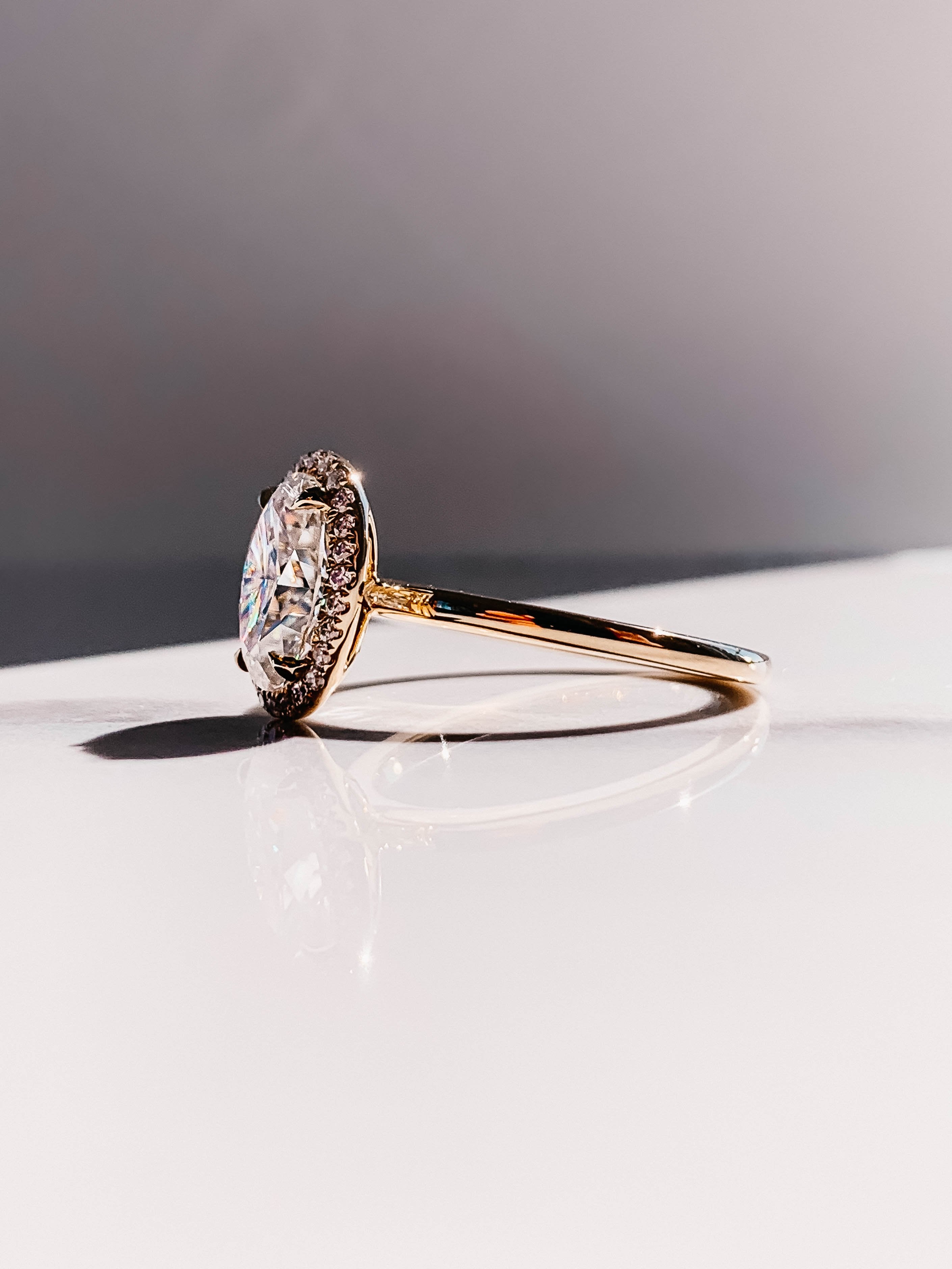 2.0CT Oval Cut Moissanite Halo Engagement Ring