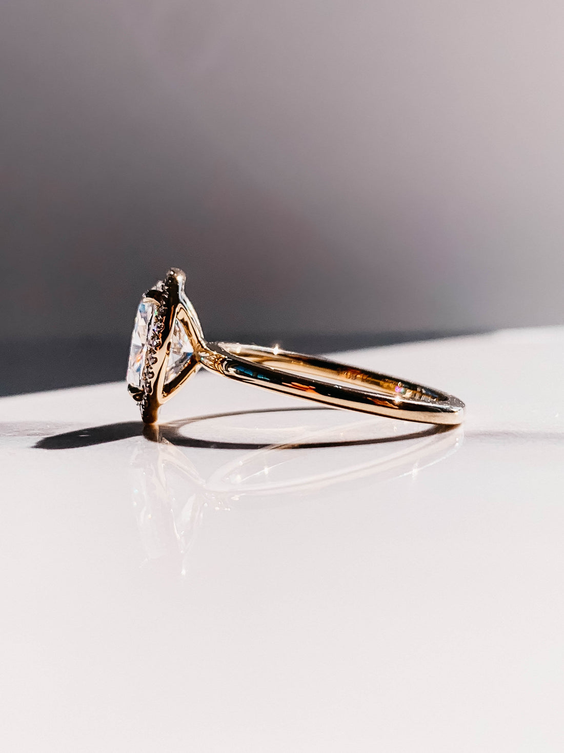2.0CT Oval Cut Moissanite Halo Engagement Ring