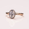 1.80 - 3.80 CT Oval CVD Diamond Halo Engagement Ring
