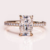 1.43-3.43 CT Radiant CVD Diamond Hidden Halo Pave Setting Engagement Ring