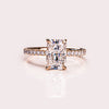 1.43-3.43 CT Radiant CVD Diamond Hidden Halo Pave Setting Engagement Ring