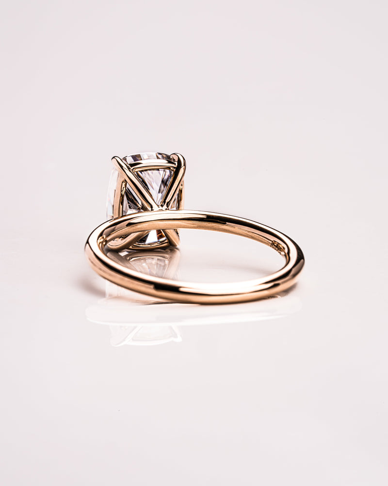 1.15 - 3.15 CT Cushion  CVD Diamond Solitaire Engagement Ring