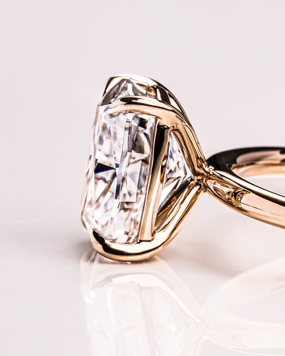 1.15 - 3.15 CT Cushion  CVD Diamond Solitaire Engagement Ring