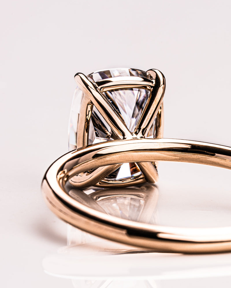 1.15 - 3.15 CT Cushion  CVD Diamond Solitaire Engagement Ring