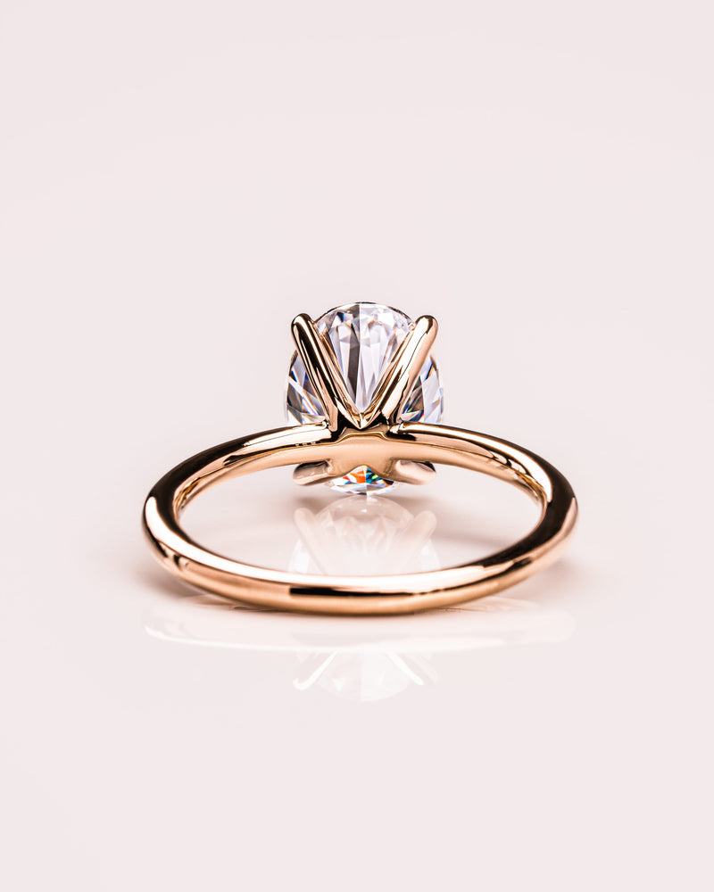 1.91-3.91  CT Oval  CVD Diamond Solitaire Engagement Ring