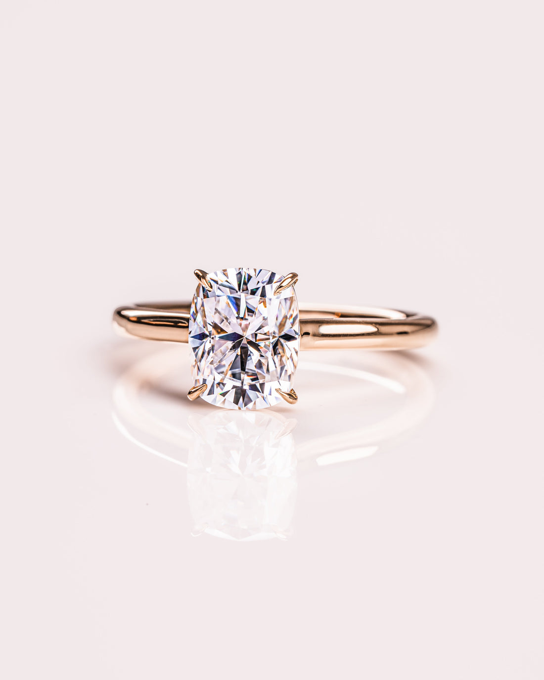 1.15-3.15 CT Cushion CVD Diamond Solitaire Engagement Ring