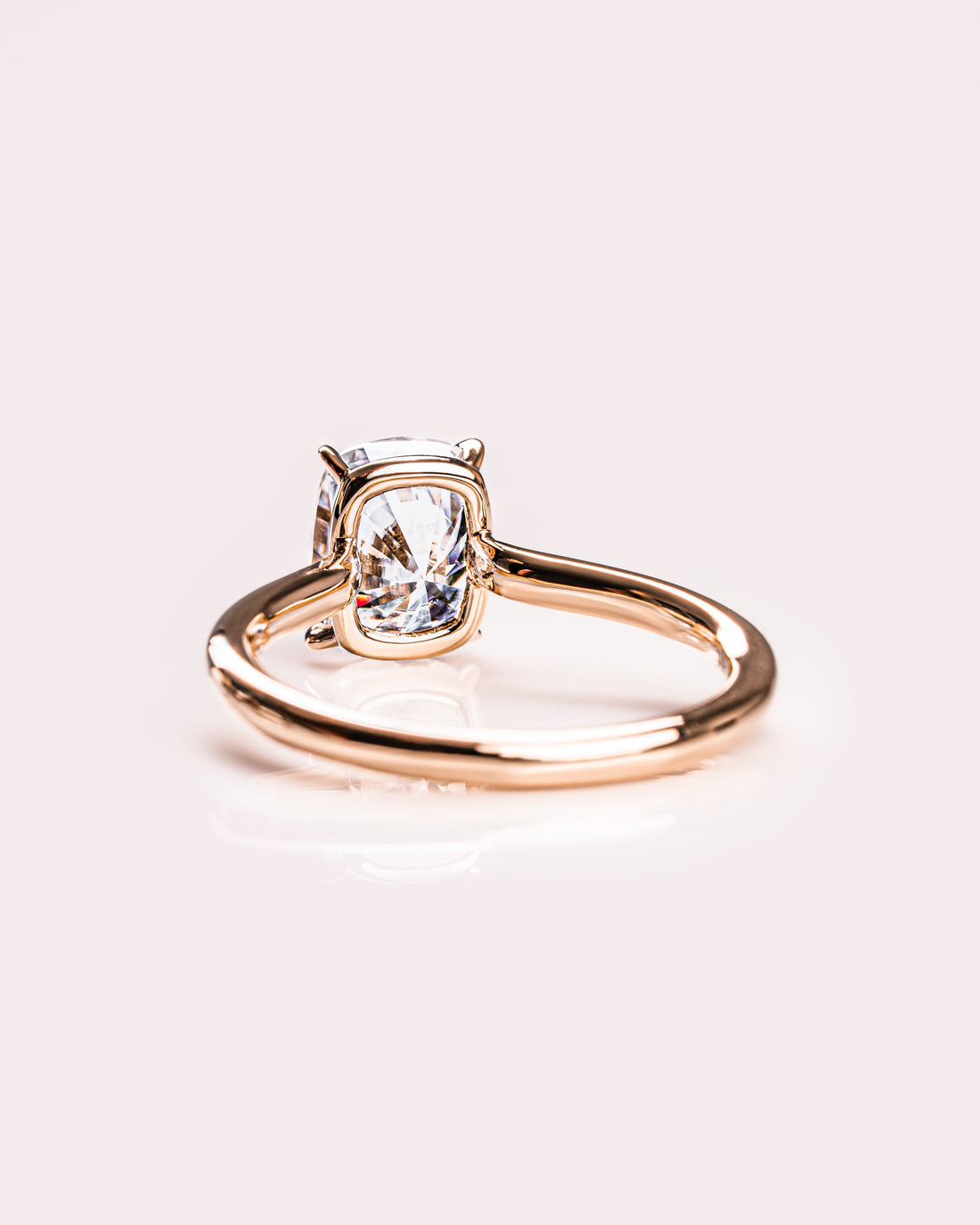 1.15-3.15 CT Cushion CVD Diamond Solitaire Engagement Ring