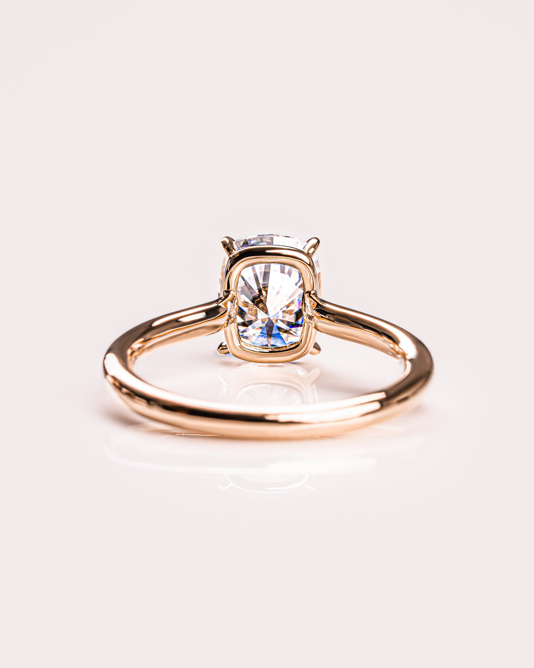 1.15-3.15 CT Cushion CVD Diamond Solitaire Engagement Ring