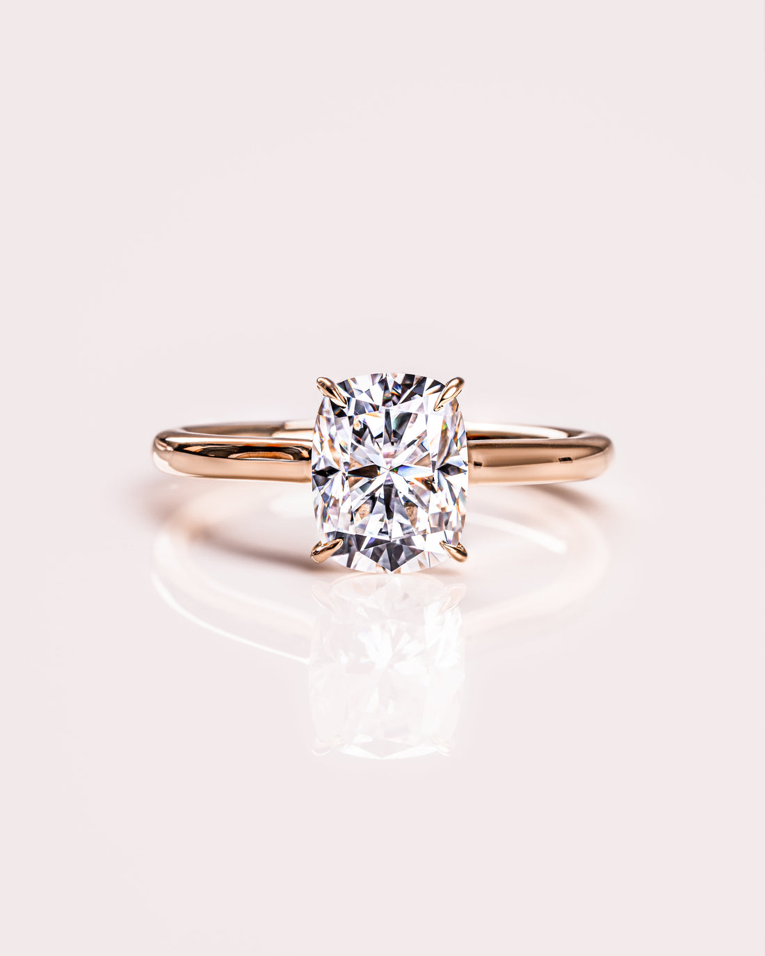 1.15-3.15 CT Cushion CVD Diamond Solitaire Engagement Ring