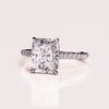 1.50 - 3.0 CT Radiant  CVD Diamond Hidden Halo Pave Setting Engagement Ring