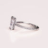 1.50 - 3.0 CT Radiant  CVD Diamond Hidden Halo Pave Setting Engagement Ring