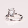 1.50 - 3.0 CT Radiant  CVD Diamond Hidden Halo Pave Setting Engagement Ring