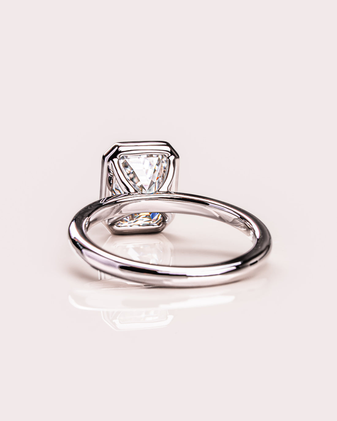 1.0- 2.30  CT Emerald E color Clarity CVD Diamond Bezel Solitaire Engagement Ring