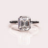1.0- 2.30  CT Emerald E color Clarity CVD Diamond Bezel Solitaire Engagement Ring