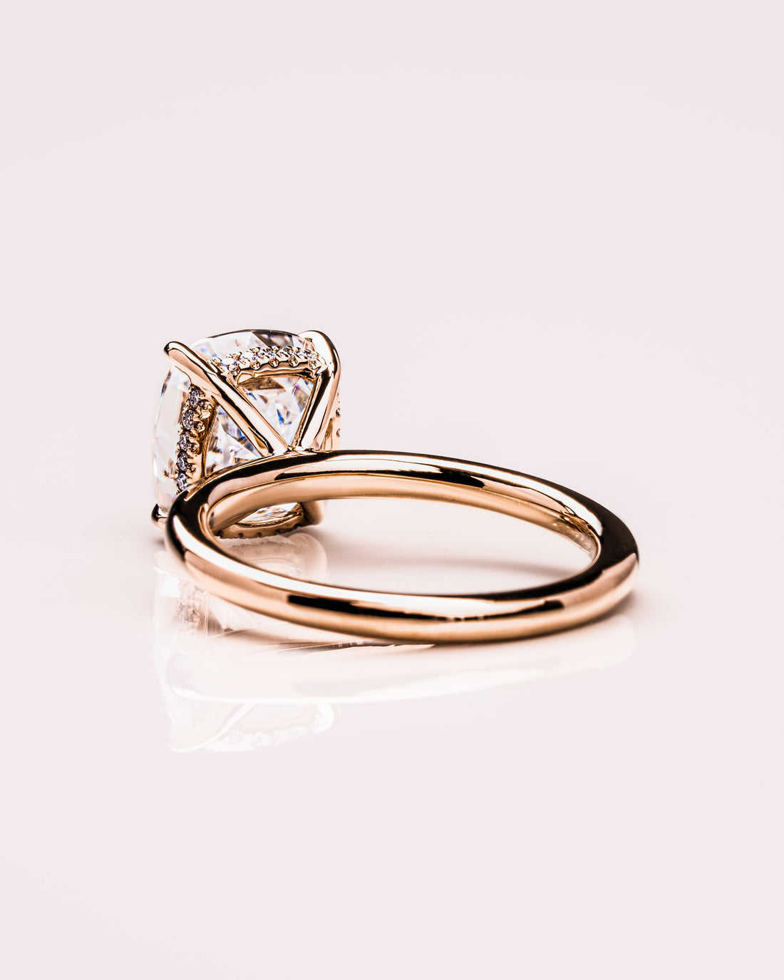 1.49-3.49 CT Cushion CVD Diamond Hidden Halo Engagement Ring