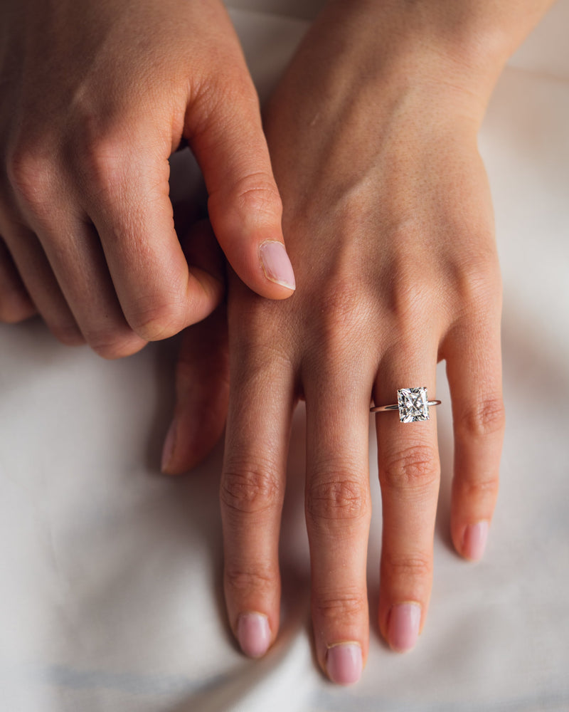 1.43 - 3.43 CT Radiant CVD Diamond Solitaire Engagement Ring