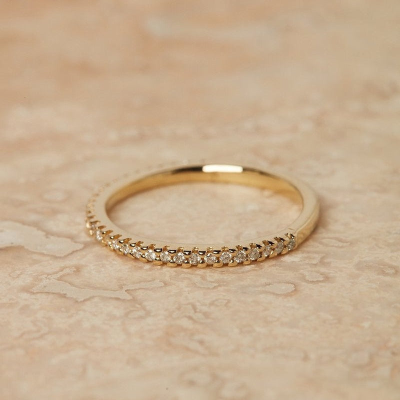 🎁 0.40CTW Round Brilliant Cut Moissanite Half Eternity Wedding Band (100% off)