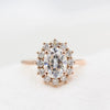 2.0 CT Oval Cut Moissanite Halo Engagement Ring