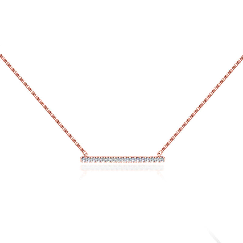 0.20 TCW Round Moissanite Diamond Bar Style Necklace