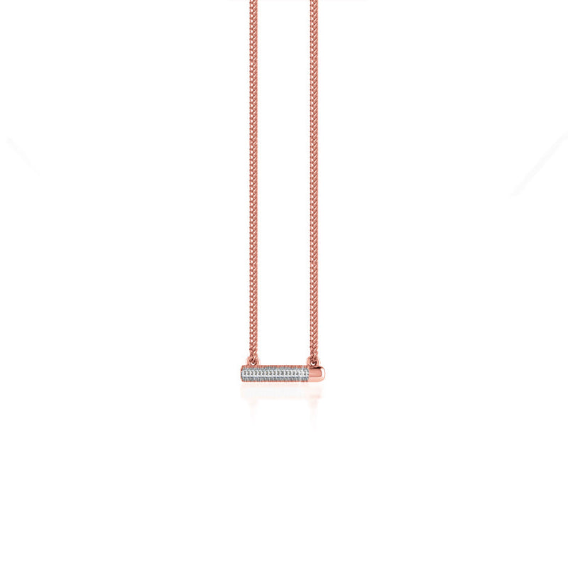 0.20 TCW Round Moissanite Diamond Bar Style Necklace