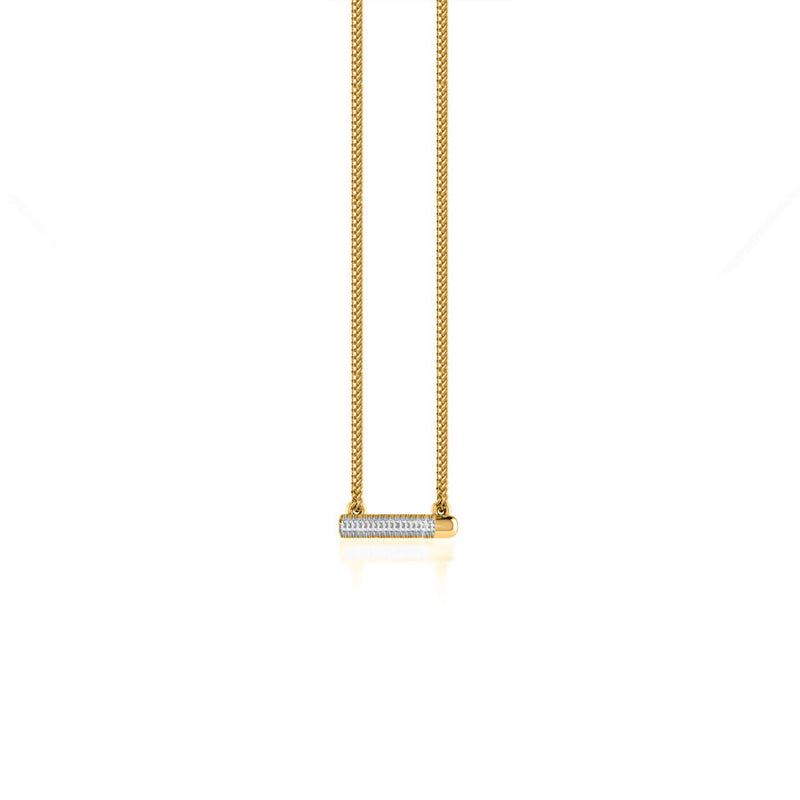 0.20 TCW Round Moissanite Diamond Bar Style Necklace