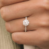 1.25ct Round Cut Hidden Halo Moissanite Diamond Engagement Ring
