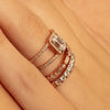 0.55CTW Round Brilliant & Baguette Cut Half Eternity Wedding Band