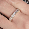 4.50CTW Emerald Cut Full Eternity Stacking Wedding Band