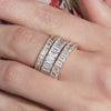 4.50CTW Emerald Cut Full Eternity Stacking Wedding Band