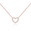 0.24 TCW Round Moissanite Diamond Heart Pendent Necklace