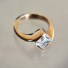 1.0CT-2.0CT Asscher Cut Moissanite Antique Engagement Ring