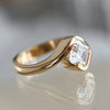 1.0CT-2.0CT Asscher Cut Moissanite Antique Engagement Ring
