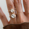 1.0CT-2.0CT Asscher Cut Moissanite Antique Engagement Ring