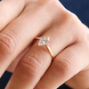 1.0CT Marquise & Round Three Stone Moissanite Engagement Ring