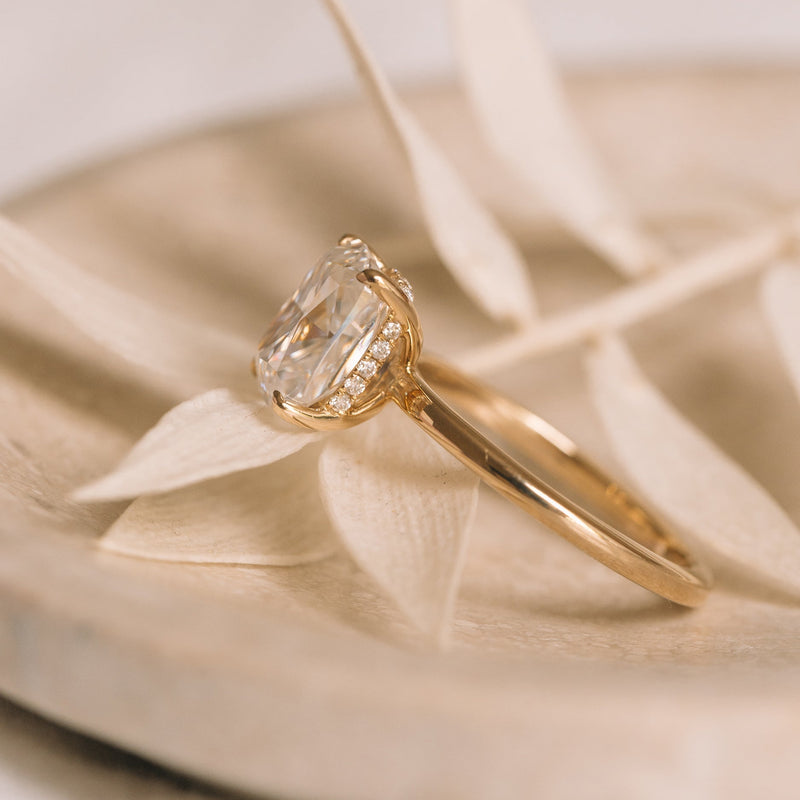 1.50 - 3.50 CT Elongated Cushion Moissanite Solitaire Engagement Ring