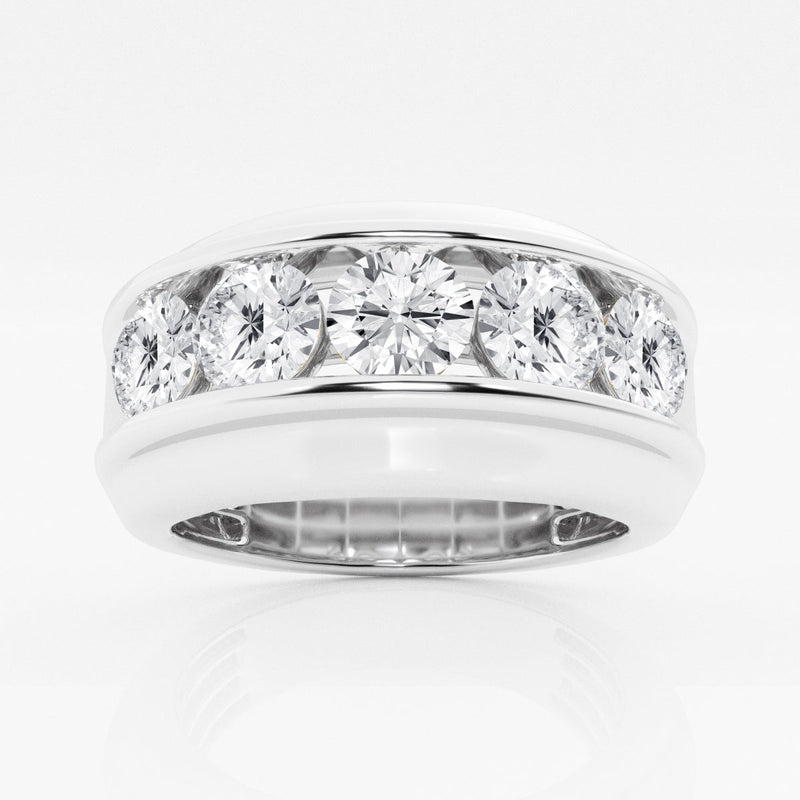 10mm Round Cut Lab Grown Five Stone Men's Wedding Band
