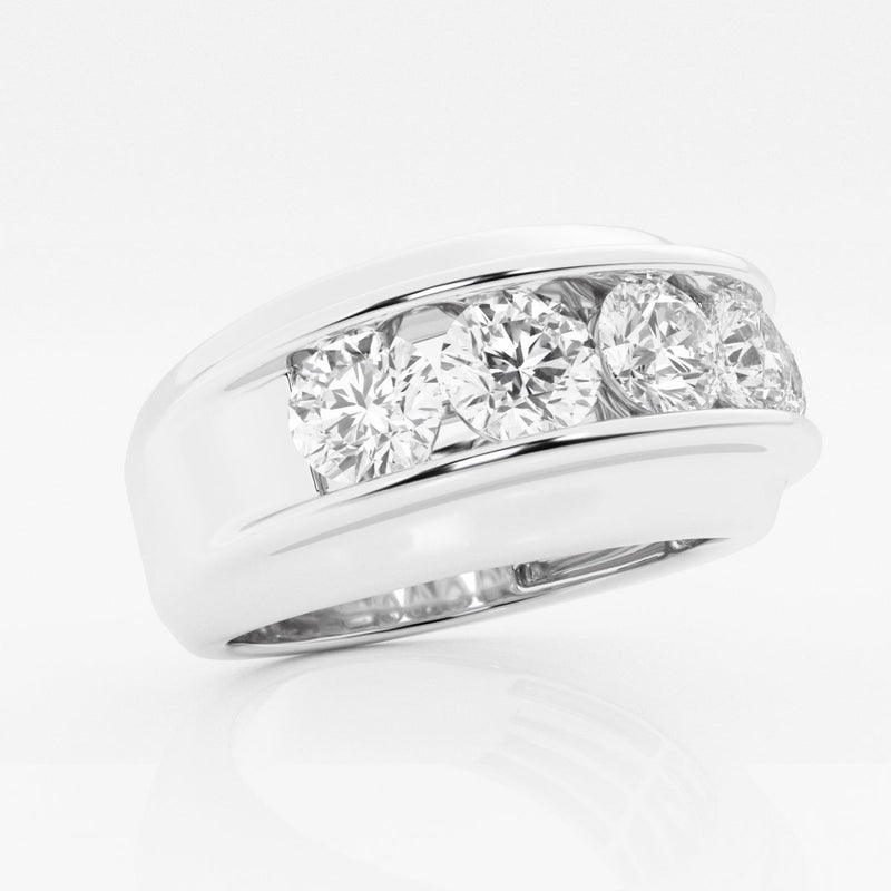 10mm Round Cut Lab Grown Five Stone Men's Wedding Band