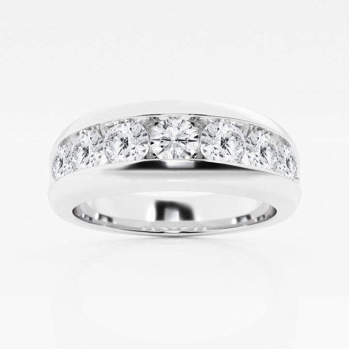 5mm Round Cut Lab Grown Seven Stone Men's Wedding Band
