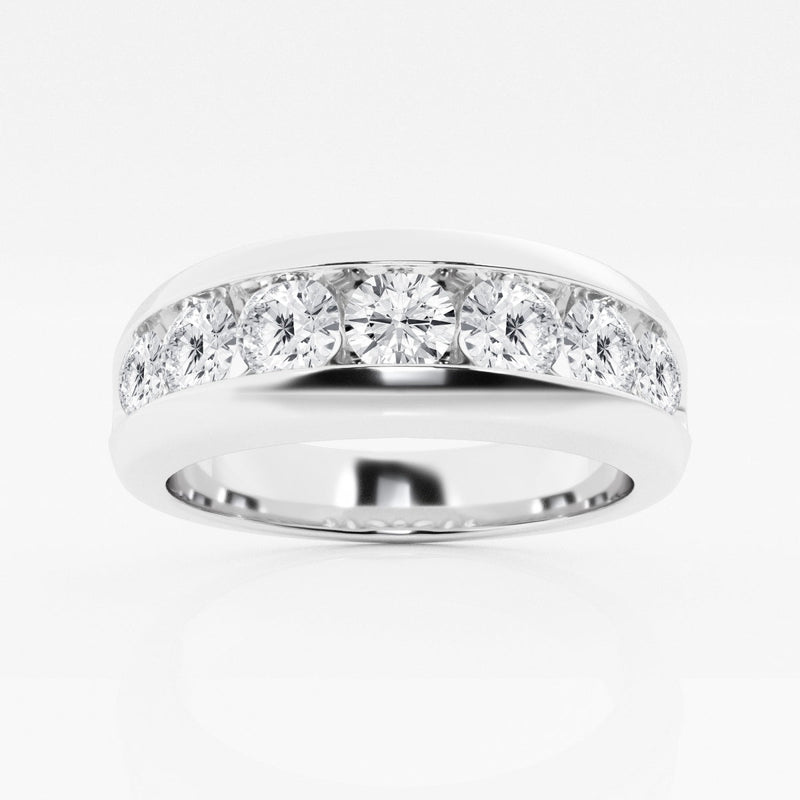 5mm Round Cut Lab Grown Seven Stone Men's Wedding Band